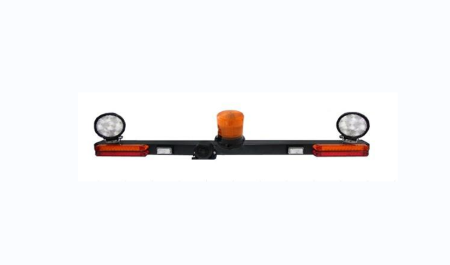 Low profile bar combined with directional-signal light, work lights,tail/stop lights, reverse lamp,reversing alarm and warning lamp to distribute high warning e...
